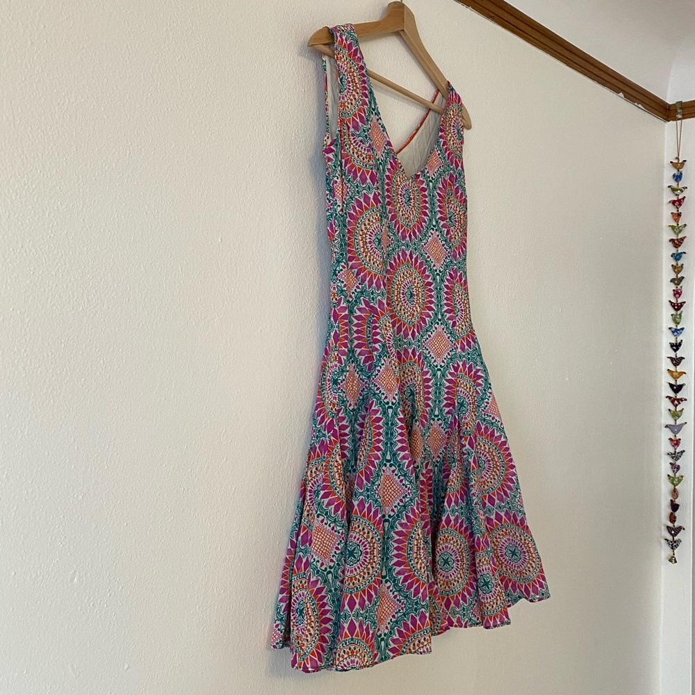 Anthropologie HD in Paris Medallion South Island Pink Floral Dress - Picture 4 of 6